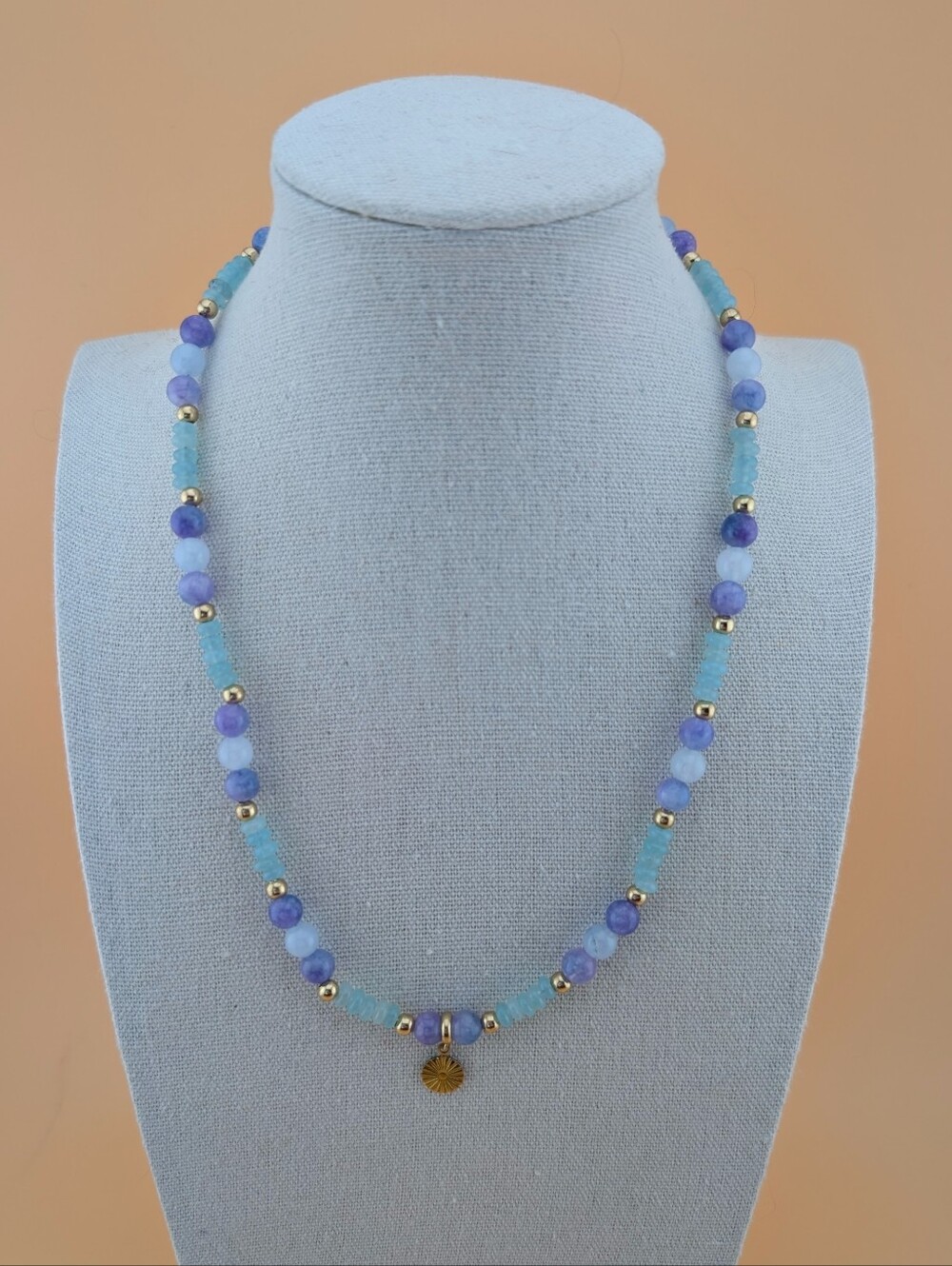 Aquamarine & Lavender Quartz Boho Gemstone Necklace
